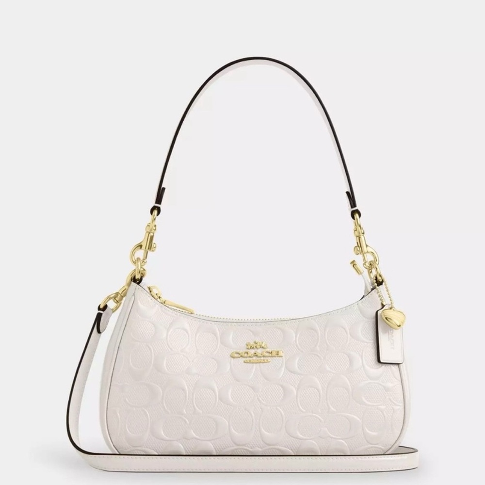 New Coach Teri Shoulder Bag In Signature Leather With Heart Charm